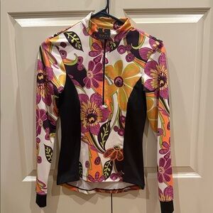 Floral Multicolor Long Sleeve Women's Top Sheila Moon Cycling Bike Top